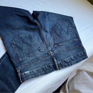 MOTHER blue high waisted looker denim skinny cropped jeans - size 27